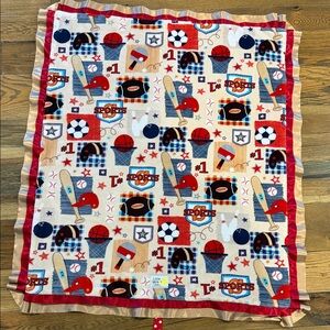 Little Yellow Chick Sports Themed Baby Blanket